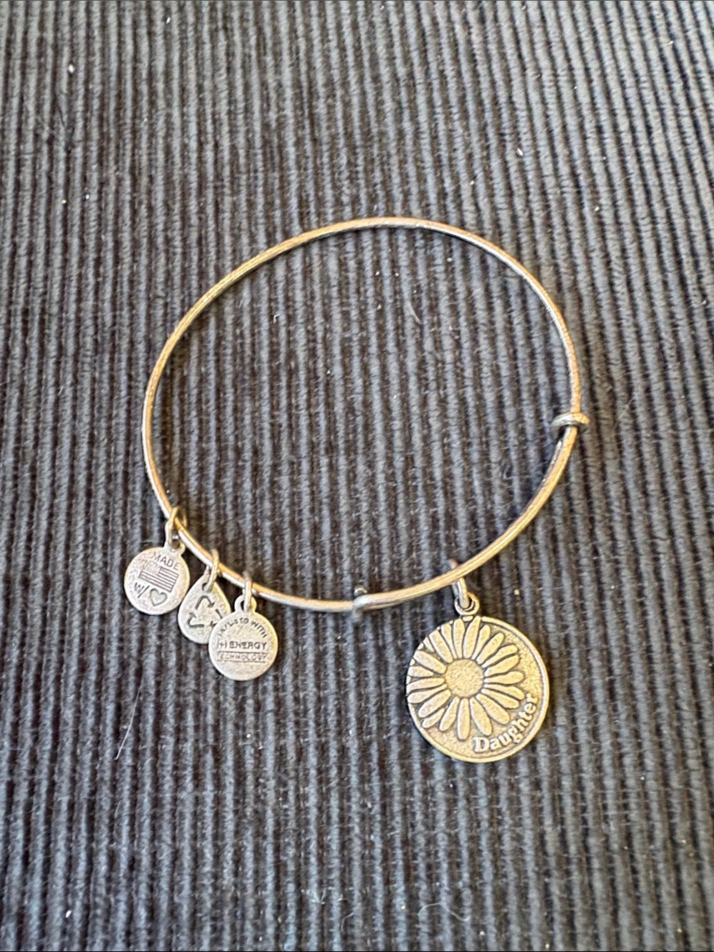 18- Alex and ani Daughter Daisy Charm Bangle Bracelet - Silver-Tone